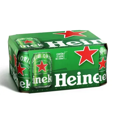 Cerveja Heineken Premium Puro Malte 350ml Caixa 12 Unidades - Leve 3 Pague 2