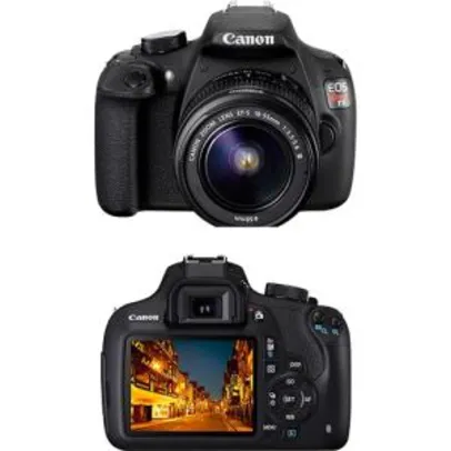 Câmera Digital DSLR Canon EOS Rebel T5 18MP Lente EF-S18-55mm III - Preta - R$ 1.259