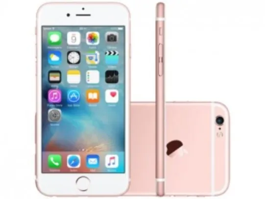 iPhone 6S Apple 16GB Rose 4G Tela 4.7" Retina - Câm. 12MP + Selfie 5MP iOS 9 Proc. Chip A9 - R$2375