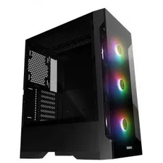 Gabinete Gamer Gamdias, Talos E2, Mid Tower, Vidro Temperado, Black, Sem Fonte, Com 3 Fans | R$ 313