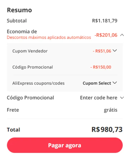 Imagem na descrição da promoção