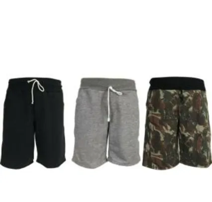 KIT 3 Bermudas Moletom Masculino | R$79