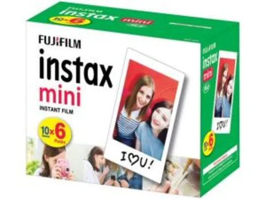 Filme Instantâneo Fujifilm - Instax Mini com 60 Poses R$ 125