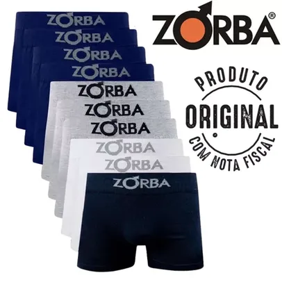 Kit 10 Cuecas Boxer Zorba Adulto Com Algodão 781