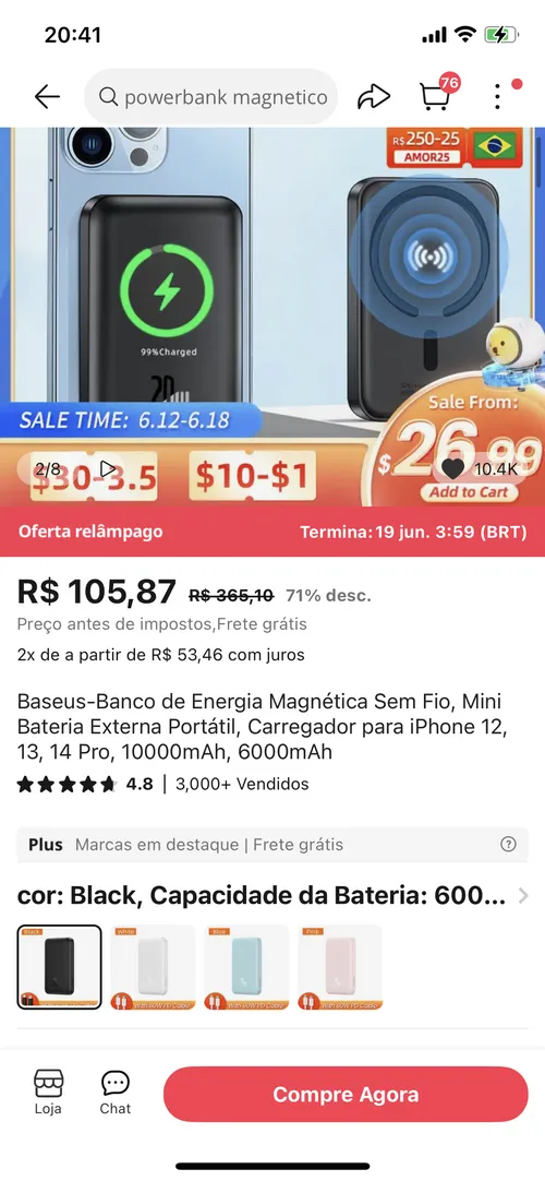 Imagem na descrição da promoção