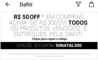 Cupom de R$ 50,00 off em produtos