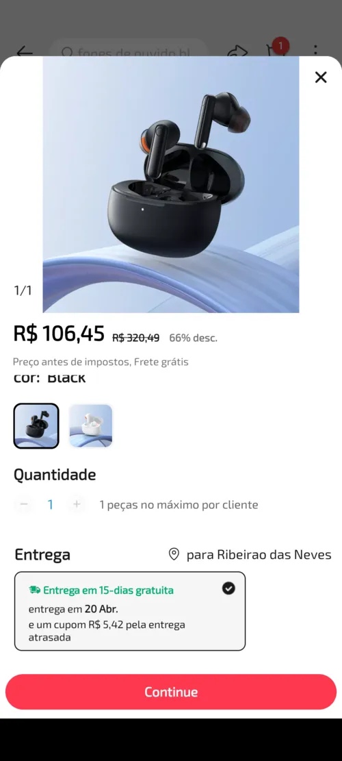 Imagem na descrição da promoção