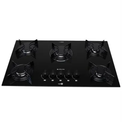 Cooktop 5 Bocas Preto com Mesa de Vidro Atlas Agile Up Bivolt