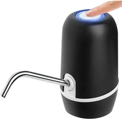 Bomba Elétrica para Galão de Água Recarregável USB (Preta) | R$34