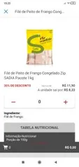 Filé de Peito de Frango Congelado Zip SADIA Pacote 1kg | R$8