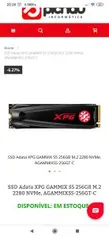 SSD Adata M2 NVME 256GB R: 2100MB/s W:1500MB/s | R$299