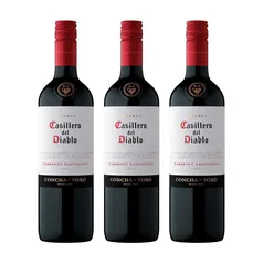 Kit Vinho Chileno Casillero Del Diablo Cabernet Sauvignon 375Ml - 3 Garrafas