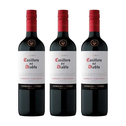 Kit Vinho Chileno Casillero Del Diablo Cabernet Sauvignon 375Ml - 3 Garrafas