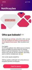 10% de Cashback em Todas as Lojas Parceiras na Americanas