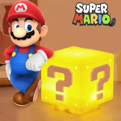 [Taxa Inclusa] Luminária Bloco Super Mario Bros com Efeito Sonoro - USB