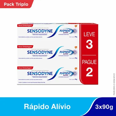 Kit Creme Dental Sensodyne 6 unidades Com 90g Cada Levando 2 paks