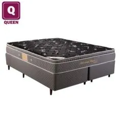 [Ecolchao] Cama Box Queen Size Herval + Colchão Millenium Black Bambu  Mola Ensacada 58cm 158x198cm - por R$999