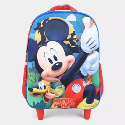 Mochila de Rodinha Xerys Disney Mickey E Pluto - Vermelho+Azul