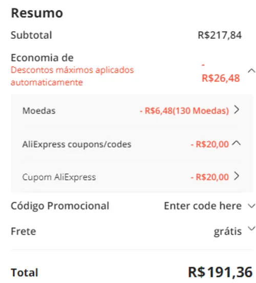 Imagem na descrição da promoção