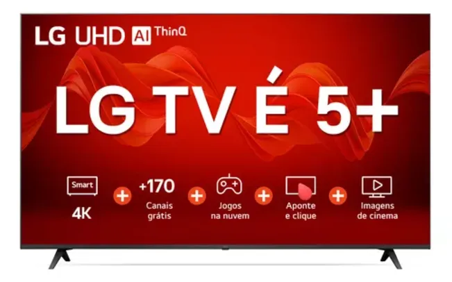 [Cartão ML] Smart TV UHD UR8750 65'' 4K 2023 Controle Smart Magic LG 110V/220V + MONITOR ULTRAGEAR 24"