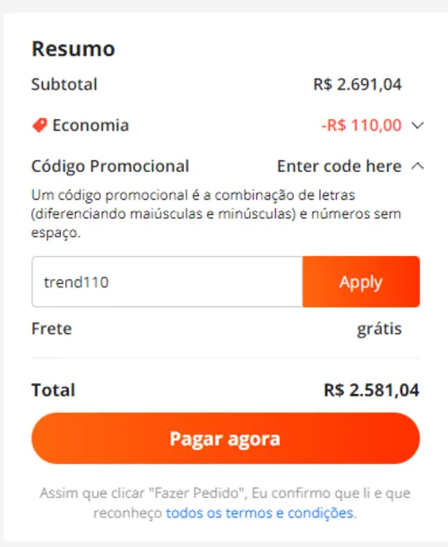 Imagem na descrição da promoção