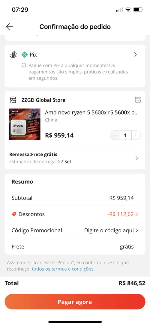 Imagem na descrição da promoção