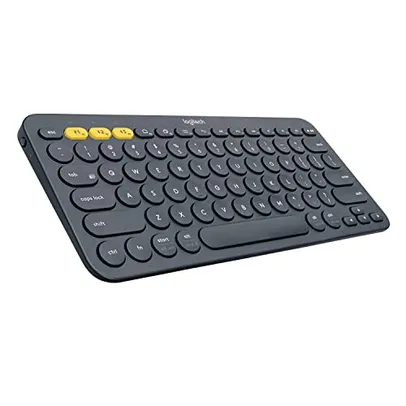 Teclado sem fio Logitech K380 com Conexão Bluetooth para até 3 dispositivos e Pilha Inclusa para PC, Mac, Android, iOS e Apple TV - Cinza