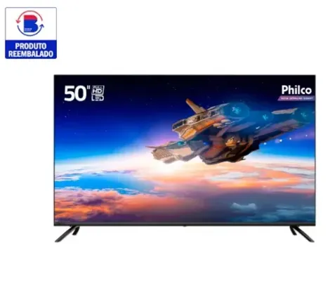 REEMBALADO: Smart TV LED 50 4K Philco PTV50G70SBLSG com HDR