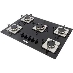 Cooktop à Gás 5 Bocas Built Chef 5 Preto Bivolt - 279,99 ou 265,99 Cartão Americanas