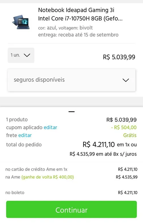 Imagem na descrição da promoção