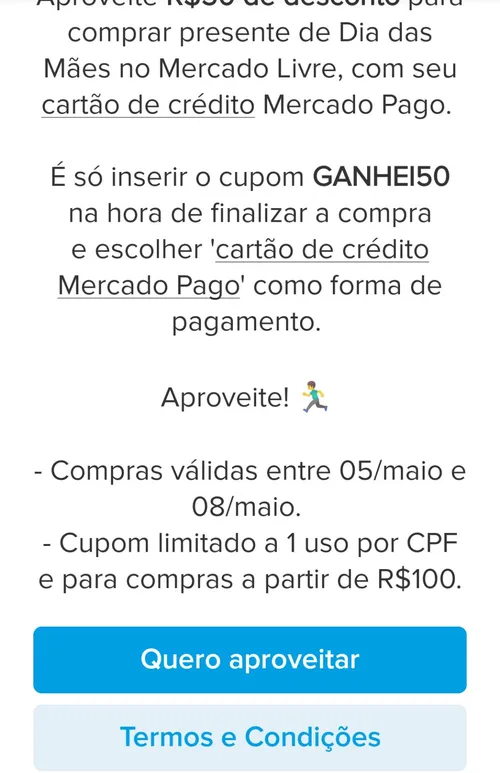 Imagem na descrição da promoção