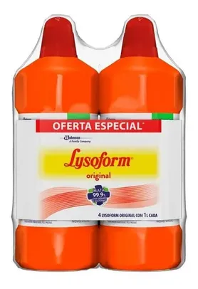 Kit 4 Desinfetante Lysoform Para Uso Geral Original 1l