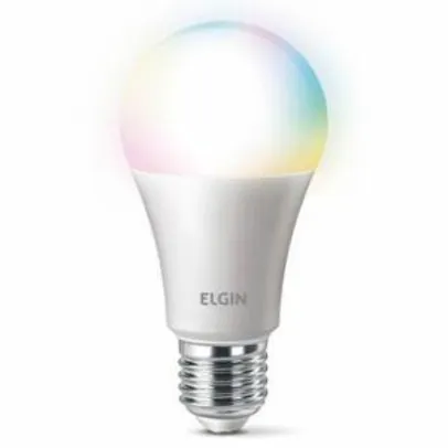Smart Lâmpada LED A60 Colorida Inteligente 10W com WiFi Elgin Bivolt | R$61