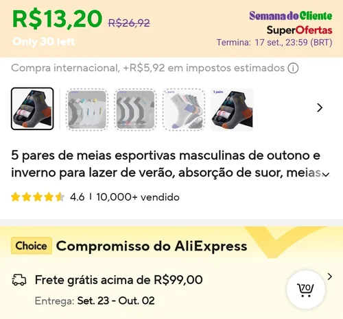 Imagem na descrição da promoção