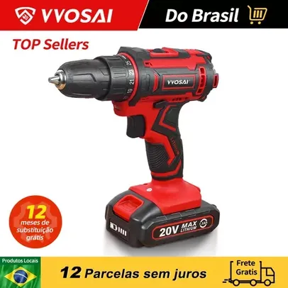 [DO BRASIL/ MOEDAS] VVosai 20v Parafusadeira Furadeira Sem Fio 20v