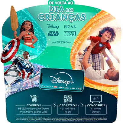 Seleção Dia das Crianças no Mercado Livre: Compre e concorra a até 1 ano de Disney+