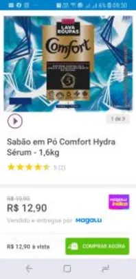 Sabão em Pó Comfort Hydra Sérum - 1,6kg R$12,9