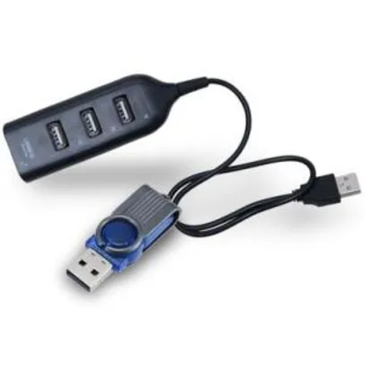 HUB USB MD9 4 Portas 2.0 + Leitor Micro SD