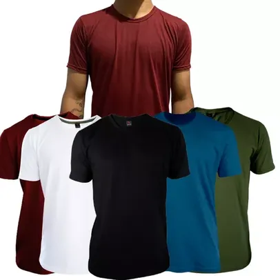 Kit 3 Camisetas Masculina Lisa Básica Casual Gola Redonda