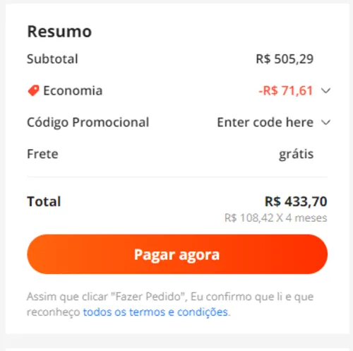 Imagem na descrição da promoção