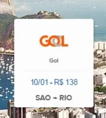 Vôo de São Paulo para Rio de Janeiro - GOL - R$118