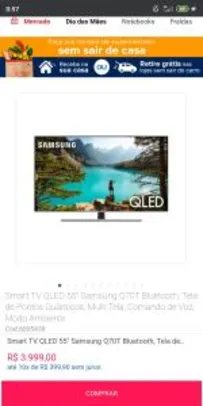 Smart TV QLED 55" Samsung Q70T | R$ 3.999