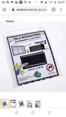 (Prime ) Tela Mosquiteiro Com Velcro Protej Preta | R$18