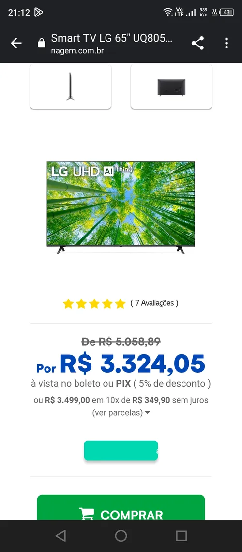 Imagem na descrição da promoção