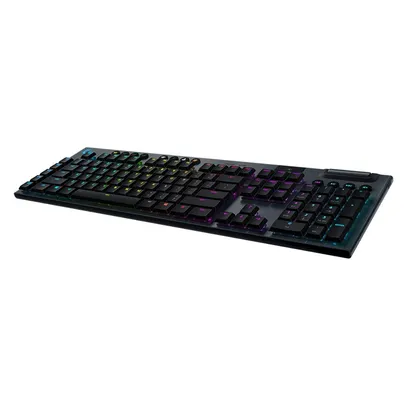 Teclado Mecânico Gamer Sem Fio Logitech G915 LIGHTSPEED RGB LIGHTSYNC, USB ou Bluetooth, Ultrafino, Switch GL Tactile, Preto