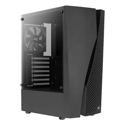 Gabinete Gamer Aerocool Wave V1, Mid Tower, Vidro Temperado, Black, ATX, Sem Fonte, Com 1 fan, 73876