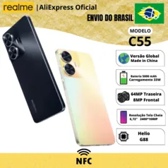 [Envio do Brasil] Celular Realme C55 256GB ROM / 8GB RAM Versão Global 