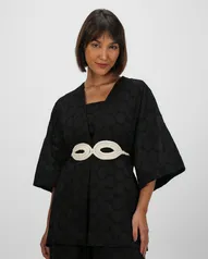 Kimono feminino laise preto | AK by Riachuelo