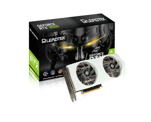 Placa de Vídeo Leadtek WinFast GeForce RTX 3050 Hurricane White Edition, LHR, 8GB, GDDR6, DLSS, Ray Tracing