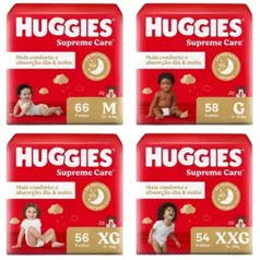 Fralda Huggies Supreme Care - M(72) G(66) XG(58) XGG(58)